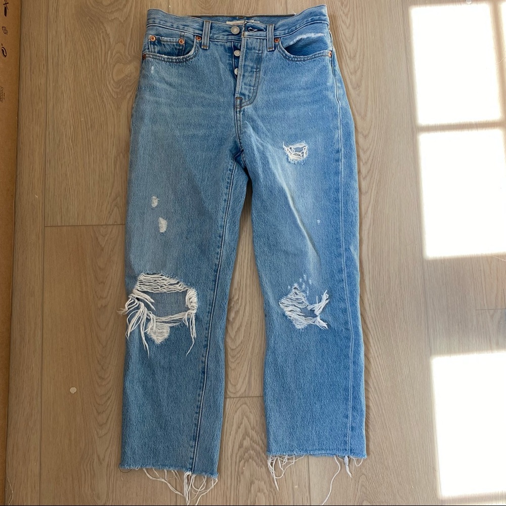 Levi’s Wedgie Straight Distressed Jeans